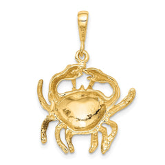 14k Satin Diamond-cut Cancer Zodiac Charm - 2