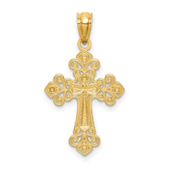 14K w/White Rhodium D/C Cross Pendant