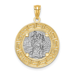 14K w/ Rhodium St. Christopher Medal - 2