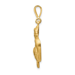 14k Satin Diamond-cut Capricorn Zodiac Charm