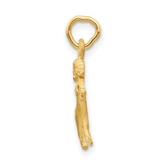 14k Satin Diamond-cut Aries Zodiac Charm