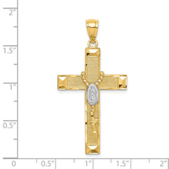 14K w/Rhodium Cross w/Rosary Pendant - 2