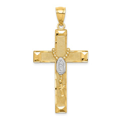 14K w/Rhodium Cross w/Rosary Pendant - 2