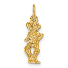 14k Satin Diamond-cut Gemini Zodiac Charm - 2