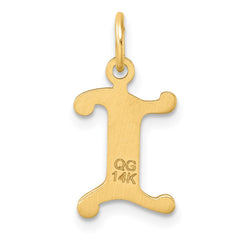 14K Diamond-cut Letter I Initial Charm