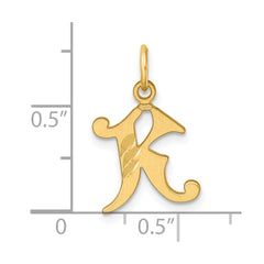 14K Diamond-cut Letter K Initial Charm