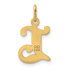 14K Diamond-cut Letter L Initial Charm