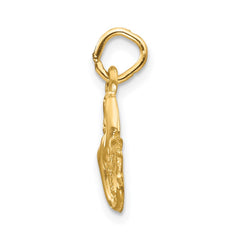 14k Satin Diamond-cut Pisces Zodiac Charm - 2