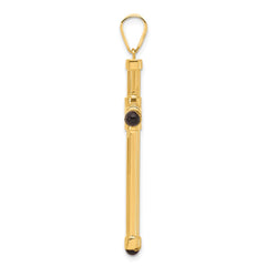 14K Polished with Black Onyx Cross Pendant