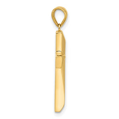 14K Polished Cross Pendant - 12