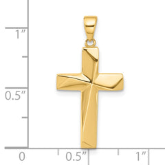 14K Polished Cross Pendant - 12