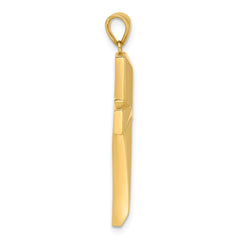 14K Polished Cross Pendant - 14