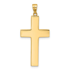 14K Polished Cross Pendant - 14