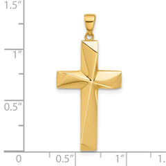 14K Polished Cross Pendant - 14