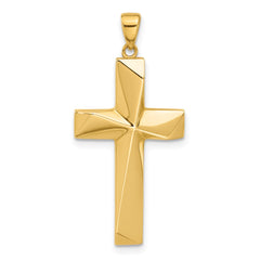 14K Polished Cross Pendant - 14