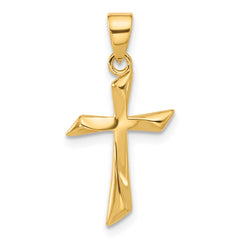 14K Polished Cross Pendant - 13