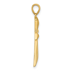 14K Polished Cross Pendant - 15