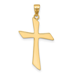 14K Polished Cross Pendant - 15
