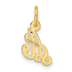 14KY Script Letter A Initial Charm - 2