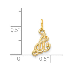 14KY Script Letter A Initial Charm - 2