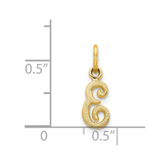 14KY Script Letter E Initial Charm