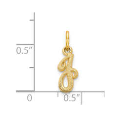 14KY Script Letter J Initial Charm - 2