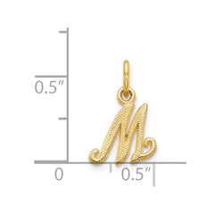 14KY Script Letter M Initial Charm - 2