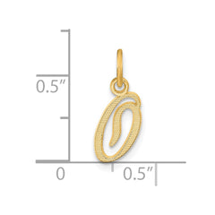14kY Script Letter O Initial Charm
