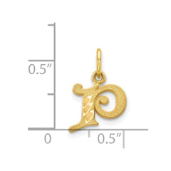 14k Letter P Initial Charm