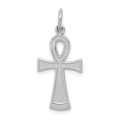 14k White Gold Ankh Cross Pendant - 2