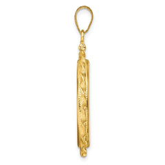 Wideband Distinguished Coin Jewelry 14k Polished Wide Twisted Wire 22.0mm x 1.9mm Screw Top Coin Bezel Pendant