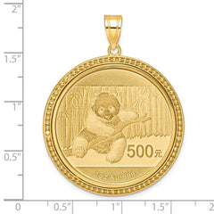 Wideband Distinguished Coin Jewelry 14k Polished and Beaded Mounted 1oz Panda Bezel Pendant