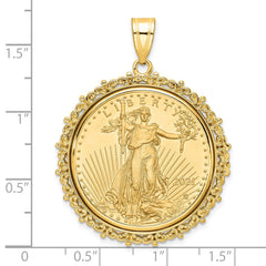Wideband Distinguished Coin Jewelry 14k Polished Fancy Mounted 1/2oz American Eagle Prong Coin Bezel Pendant