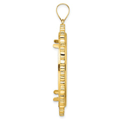 Wideband Distinguished Coin Jewelry 14k Polished Fancy 32.7mm Prong Coin Bezel Pendant - 2