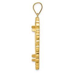 Wideband Distinguished Coin Jewelry 14k Polished Fancy 27.0mm Prong Coin Bezel Pendant