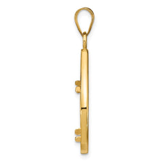 Wideband Distinguished Coin Jewelry 14k Polished and Diamond-cut Lightweight Teardrop 16.5mm Prong Coin Bezel Pendant