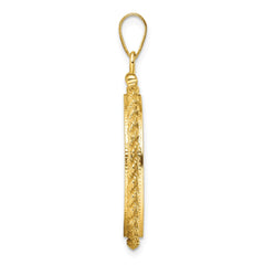 Wideband Distinguished Coin Jewelry 14k Polished Casted Rope 22.0mm x 1.9mm Screw Top Coin Bezel Pendant