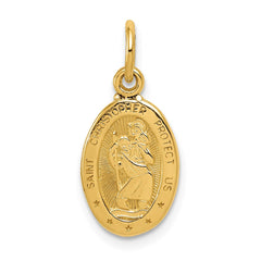 14k Saint Christopher Medal Charm - 5