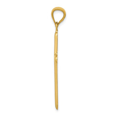 14k Polished Cross Pendant - 21