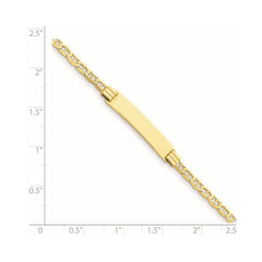 14k Polished Solid Chain/Solid Plate Anchor Link 25x5mm Plate 7 inch ID Bracelet