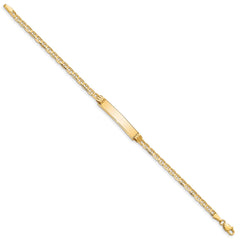 14k Polished Solid Chain/Solid Plate Anchor Link 25x5mm Plate 7 inch ID Bracelet