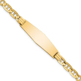 14k Polished Solid Chain/Solid Plate Anchor Link Soft Diamond Shape 33x9.8mm Plate 7 inch ID Bracelet - 2