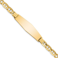14k Polished Solid Chain/Solid Plate Anchor Link Soft Diamond Shape 33x9.8mm Plate 7 inch ID Bracelet - 2