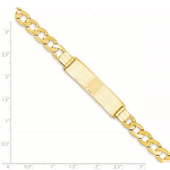 14k Polished Solid Chain/Solid Plate Curb Link 37x8mm Plate 8 inch ID Bracelet