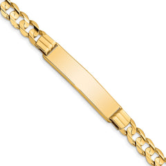 14k Polished Solid Chain/Solid Plate Curb Link 37x8mm Plate 8 inch ID Bracelet