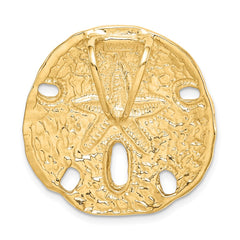 14k Polished Fits up to 8mm on Both Small Sand Dollar Slide