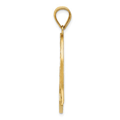 14K Satin Diamond-cut Crooked Heart Pendant - 2