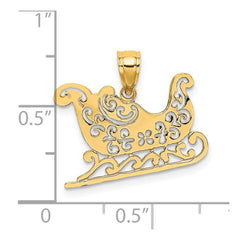 14k Polished Sleigh Charm