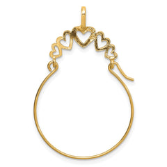 14k Polished 5-Heart Charm Holder