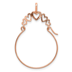 14k Rose Gold Polished 5-Heart Charm Holder